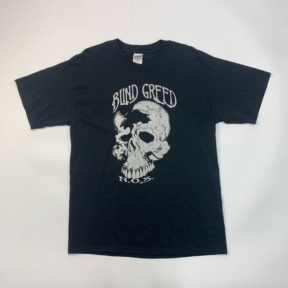 Blind Greed Band T Shirt Mens L Large Black Dark and Heavy Heavy Death Metal Tee - Picture 2 of 9